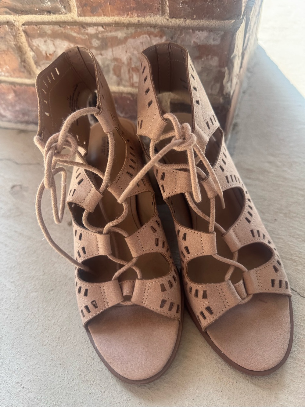 Mossimo Supply Co. Cutout Lace-Up Heeled Sandals